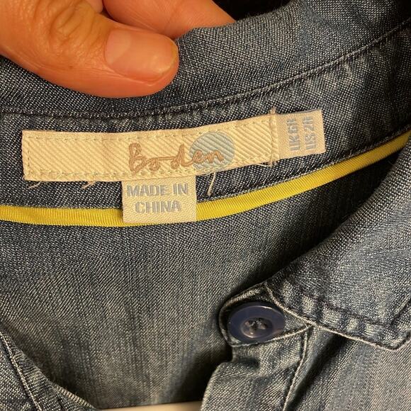 Boden Signature Denim Dress Casual Elegance with a Flattering Fit - Picture 3 of 10